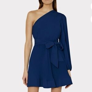 Elegant Milly Navy One-Shoulder Dress